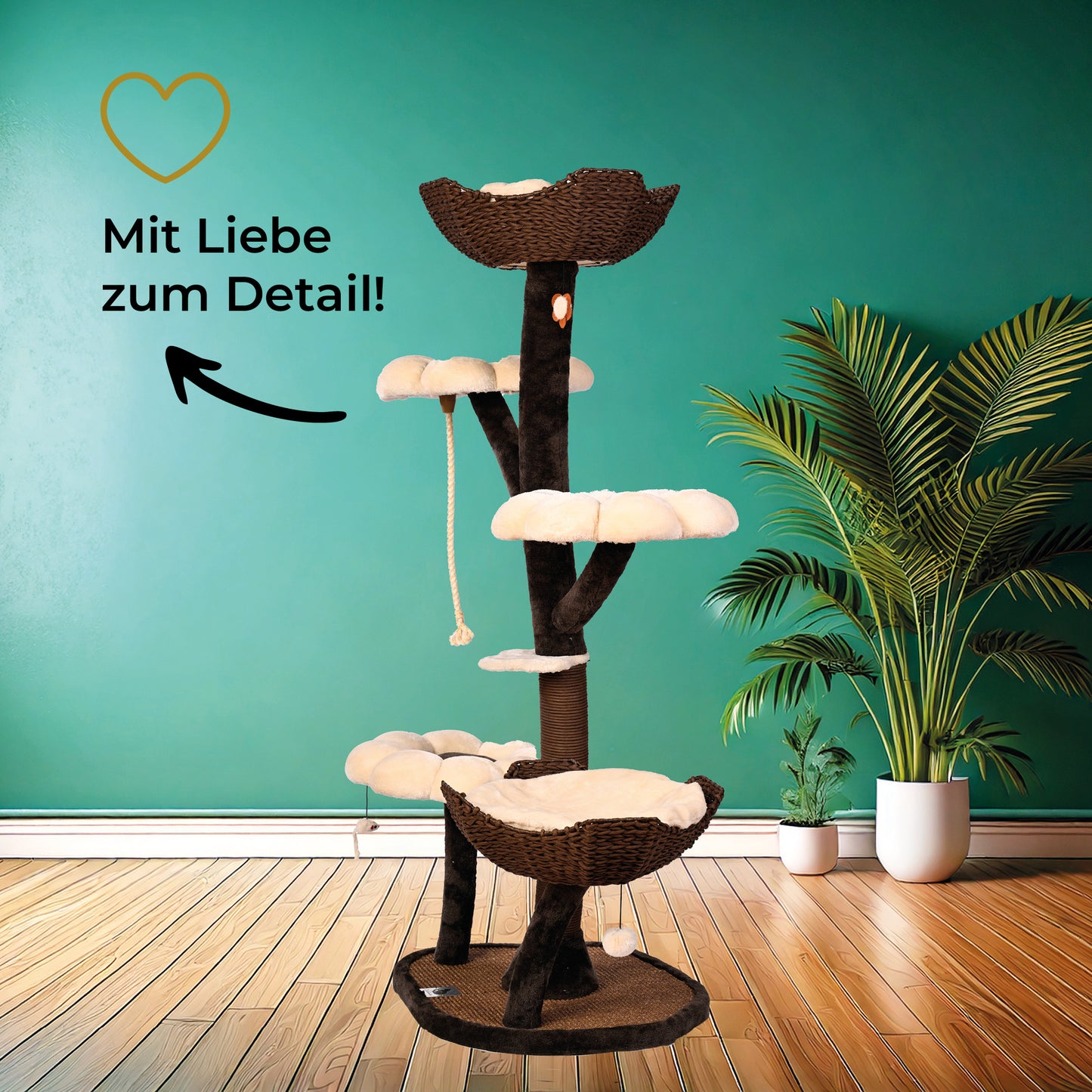 Kratzbaum für große Katzen, Seitenansicht